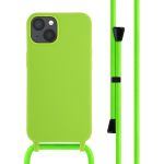 iMoshion Siliconen hoesje met koord iPhone 13 - Fluor Groen