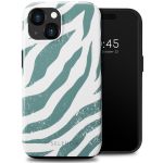 Selencia Vivid Backcover iPhone 15  - Colorful Zebra Pine Blue