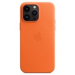 Apple Leather Backcover MagSafe iPhone 14 Pro Max - Oranje