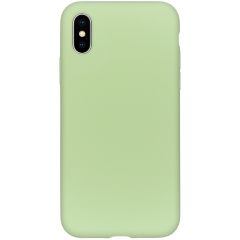 Accezz Liquid Silicone Backcover iPhone Xs / X - Groen