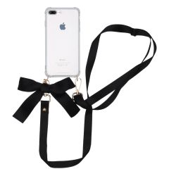 iMoshion Backcover met koord - Satijn iPhone 8 Plus / 7 Plus - Zwart