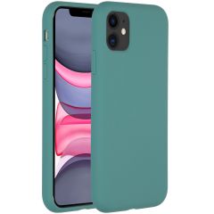 Accezz Liquid Silicone Backcover iPhone 11 - Donkergroen