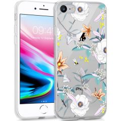 iMoshion Design hoesje iPhone SE (2022 / 2020) / 8 / 7 / 6s - Bloem - Wit