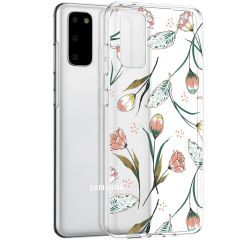 iMoshion Design hoesje Samsung Galaxy S20 - Bloem - Roze / Groen