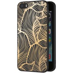 iMoshion Design hoesje iPhone 5 / 5s / SE - Bladeren - Goud / Zwart