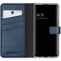 Selencia Echt Lederen Booktype Samsung Galaxy A51 - Blauw