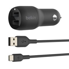 Belkin Boost↑Charge™ Dual USB Car Charger + USB-C kabel - 24W