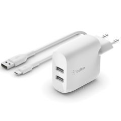 Belkin Boost↑Charge™ Dual USB Wall Charger + USB-C kabel - 24W