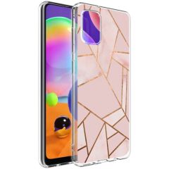 iMoshion Design hoesje Galaxy A31 - Grafisch Koper - Roze / Goud