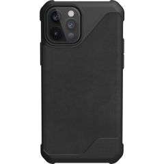 UAG Metropolis LT Backcover iPhone 12 (Pro) - Leather Black
