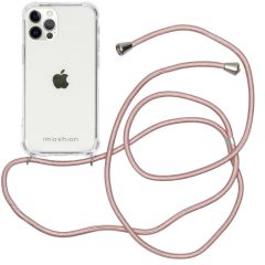 iMoshion Backcover met koord iPhone 12 (Pro) - Rosé Goud