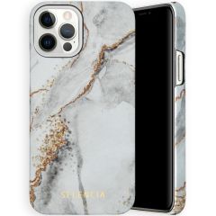 Selencia Maya Fashion Backcover iPhone 12 (Pro) - Marble Stone