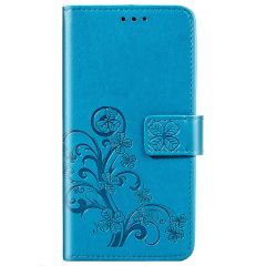 Klavertje Bloemen Booktype Samsung Galaxy A42 - Turquoise