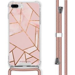 iMoshion Design hoesje met koord iPhone 8 Plus / 7 Plus - Grafisch Koper - Roze / Goud
