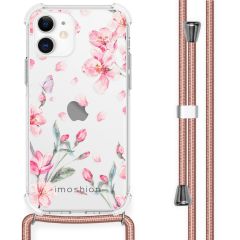 iMoshion Design hoesje met koord iPhone 12 Mini - Bloem - Roze