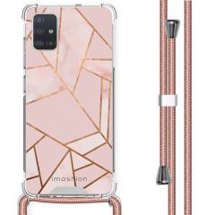 iMoshion Design hoesje met koord Samsung Galaxy A51 - Grafisch Koper - Roze / Goud