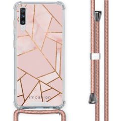 iMoshion Design hoesje met koord Samsung Galaxy A70 - Grafisch Koper - Roze / Goud