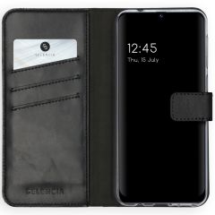 Selencia Echt Lederen Booktype Samsung Galaxy M31 - Zwart