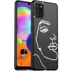 iMoshion Design hoesje Samsung Galaxy A31 - Abstract Gezicht - Wit