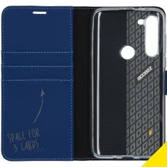 Accezz Wallet Softcase Booktype Motorola Moto G8 Power - Blauw