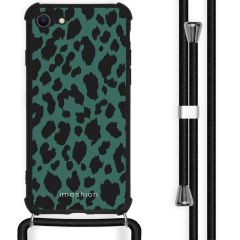 iMoshion Design hoesje met koord iPhone SE (2022 / 2020) / 8 / 7 - Luipaard - Groen / Zwart