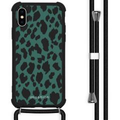 iMoshion Design hoesje met koord iPhone X / Xs - Luipaard - Groen