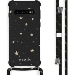 iMoshion Design hoesje met koord Samsung Galaxy S10 - Sterren - Zwart