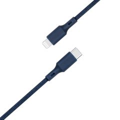 Just Green USB-C naar Lightning kabel - Recyclebaar - Gevlochten katoen - MFi certificering - 3A - 2 meter - Blauw
