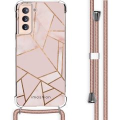 iMoshion Design hoesje met koord Galaxy S21 - Grafisch Koper - Roze