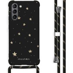 iMoshion Design hoesje met koord Galaxy S21 - Sterren - Zwart / Goud