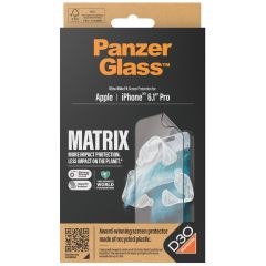 PanzerGlass Matrix Recycled Ultra-Wide Fit Anti-Bacterial Screenprotector incl. applicator iPhone 15 Pro