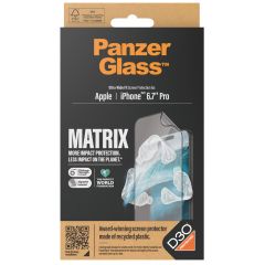 PanzerGlass Matrix Recycled Ultra-Wide Fit Anti-Bacterial Screenprotector incl. applicator iPhone 15 Pro Max