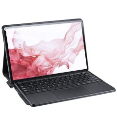 Dux Ducis QWERTY Bluetooth Keyboard Bookcase Samsung Galaxy Tab S8 Plus / S7 Plus / S7 FE - Zwart