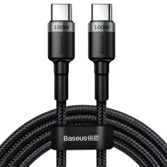 Baseus Cafule Series USB-C naar USB-C snellaadkabel - 100 W - 2 meter - Zwart
