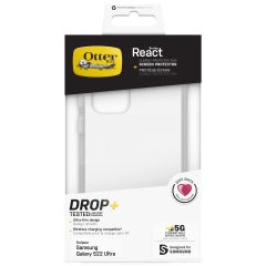 OtterBox React Backcover + Screenprotector Samsung Galaxy S22 Ultra - Transparant