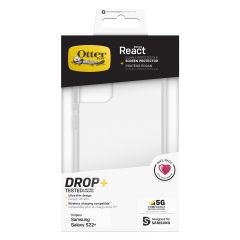 OtterBox React Backcover + Screenprotector Samsung Galaxy S22 Plus - Transparant
