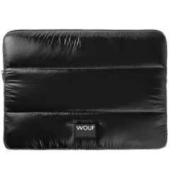 Wouf Quilted - Laptop hoes 13-14 inch - Laptopsleeve - Black Glossy