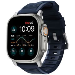 Nomad Rugged band FKM Apple Watch Series 1-9 / SE / Ultra (2) - 42/44/45/49 mm - Zilver/Blauw