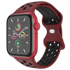 iMoshion Sport⁺ bandje Apple Watch Series 1-9 / SE / Ultra (2) - 42/44/45/49 mm - Maat M/L - Wine Red & Black