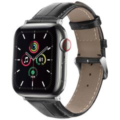 iMoshion Lederen krokodil bandje Apple Watch Series 1-9 / SE / Ultra (2) - 42/44/45/49 mm - Zwart