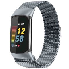 iMoshion Milanees magnetisch bandje Fitbit Charge 5 / Charge 6 - Maat S - Space Grey