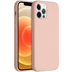 Accezz Liquid Silicone Backcover iPhone 12 (Pro) - Roze