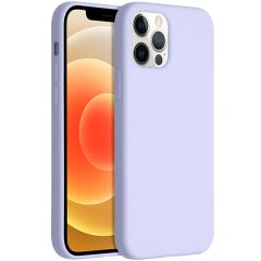Accezz Liquid Silicone Backcover iPhone 12 (Pro) - Paars