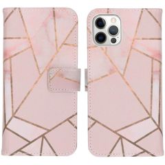 iMoshion Design Softcase Book Case iPhone 12 (Pro) - Pink Graphic