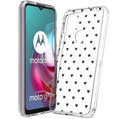 iMoshion Design hoesje Motorola Moto G30 / G20 / G10 (Power) - Hartjes - Zwart