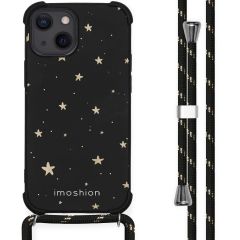 iMoshion Design hoesje met koord iPhone 13 Mini - Sterren - Goud