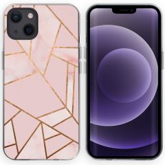 iMoshion Design hoesje iPhone 13 - Grafisch Koper - Roze / Goud