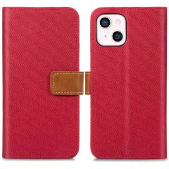 iMoshion Luxe Canvas Booktype iPhone 13 Mini - Rood