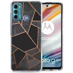 iMoshion Design hoesje Motorola Moto G60 - Grafisch Koper - Zwart / Goud