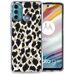 iMoshion Design hoesje Motorola Moto G60 - Luipaard - Goud / Zwart